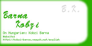 barna kobzi business card